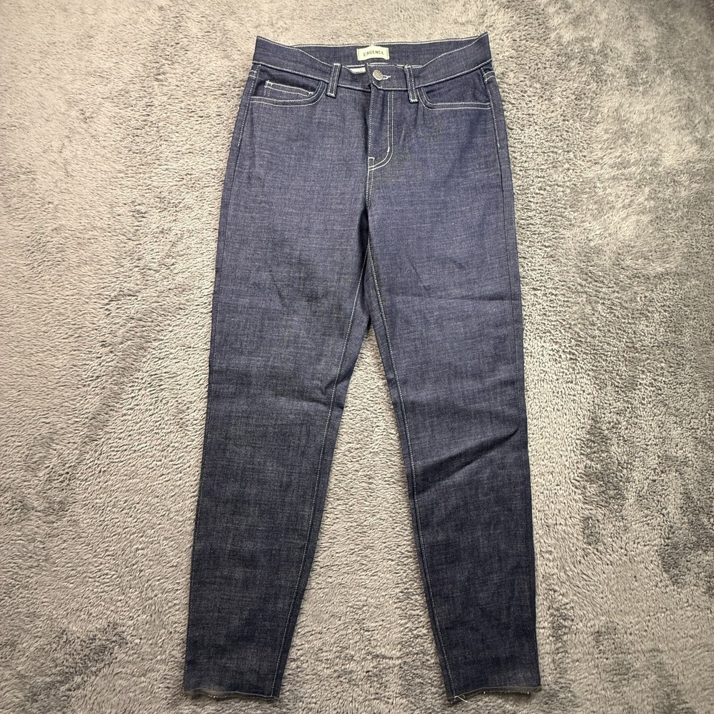 L'Agence El Matador French Slim Jean Raw Denim Skinny High Rise Womens 25